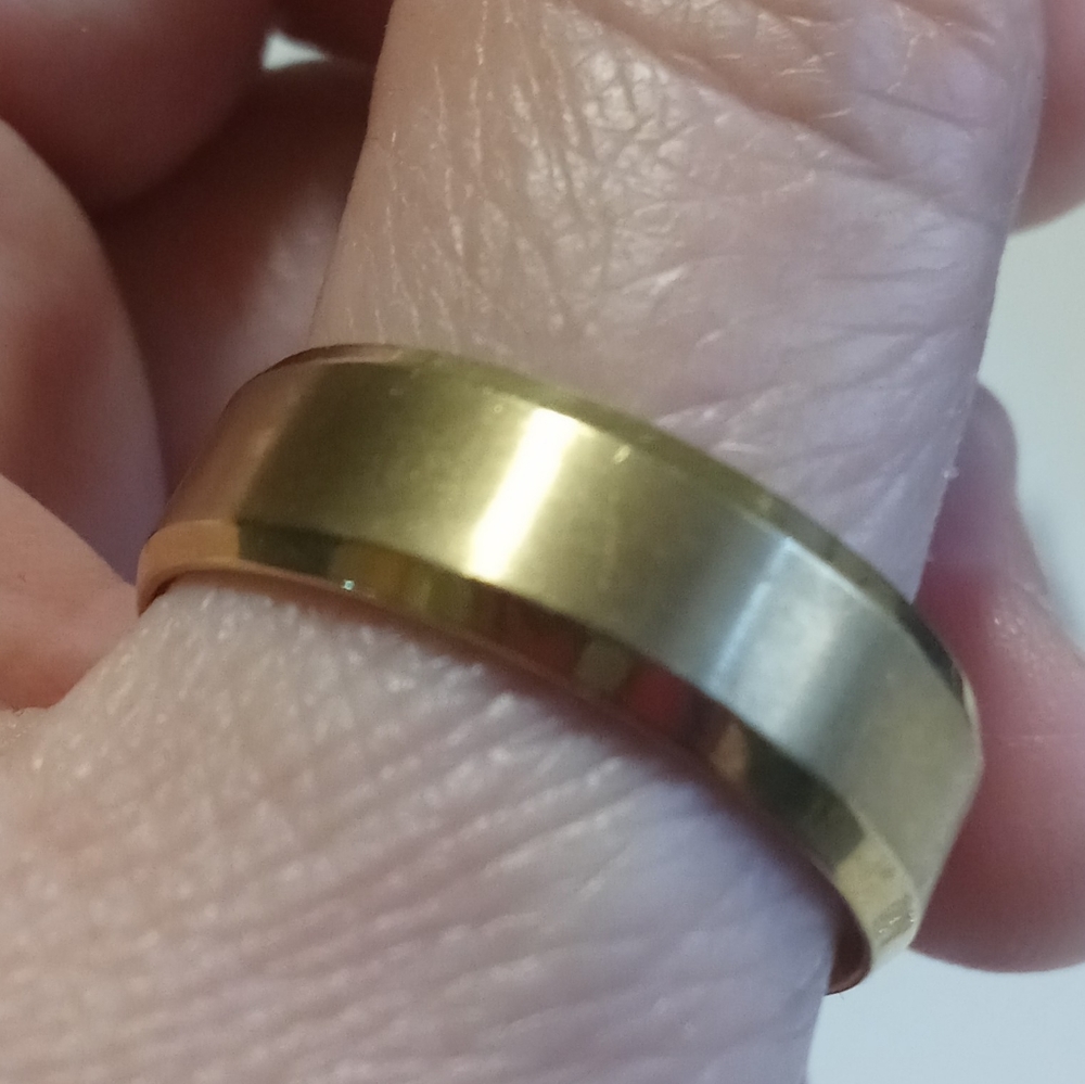 Gold Plated Band Style Ring Size 13 - Picture 3 of 3